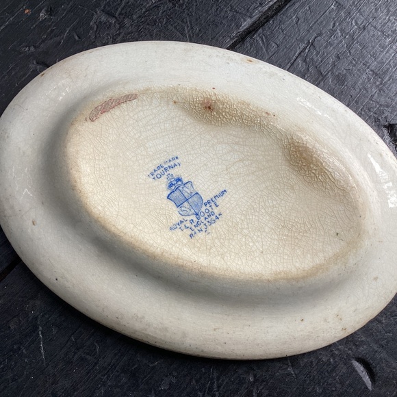 IRONSTONE SOAP DISH c.1891 ANTIQUE VINTAGE - Picture 2 of 2